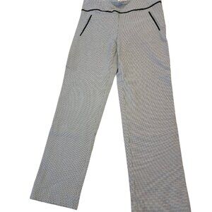 Emma & Olivia Houndstooth Check Flat Front Pull On Slacks/Pants